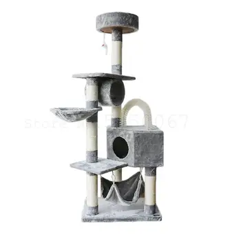 

Big Cat Litter Cat Climbing Frame Sisal Plush Tree House Brush Wool Implement Cat Scratching Post One Villa Pet Toys