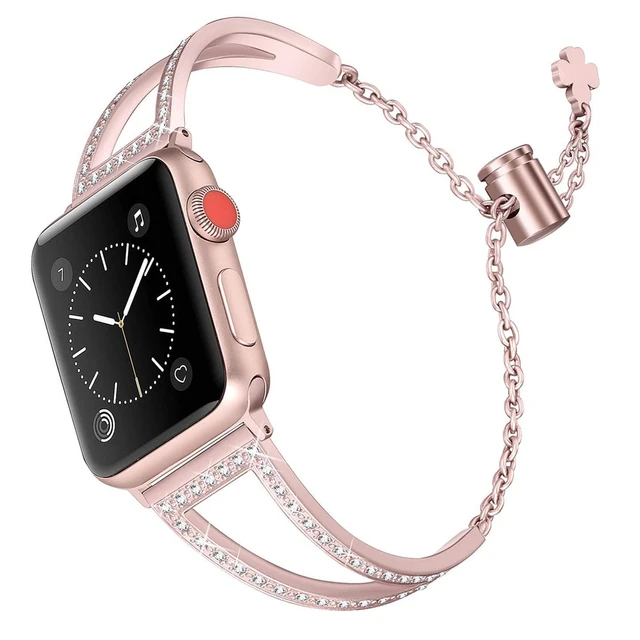 Silver Apple Watch Rose Gold Band  Apple Watch Band Women Silver - Women  Band Apple - Aliexpress