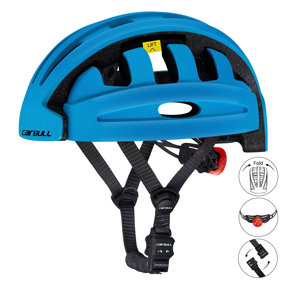 CAIRBULL FIND Foldable Cycling Helmet With Rearlight High Quality Safety Bicycle Helmet City Bike Helmet CE EN 1078 Certified