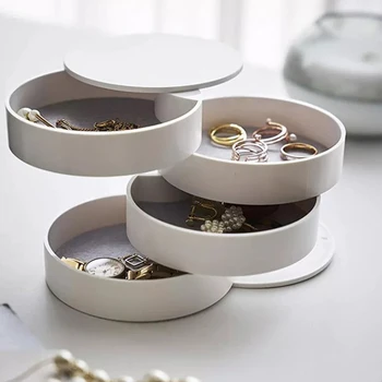 

Europe Style Girl Earrings Plate Jewelry Box Earrings Ring Multi-function Jewelry Display Multi-layer Tray Show Storage Box