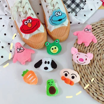 

2Pcs/Set Sesame Street Shoes Accessories 3D Plush Doll Canvas Shoes Buckle Shoelaces for Women Shoe Cute Decoration 13 Style