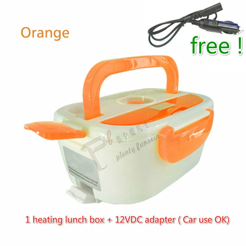 220&110VAC/12VDC cute 4 Buckles Cooking PTC Electric Heating Lunch Box Set Portable Food-Grade Container Warmer food thermal