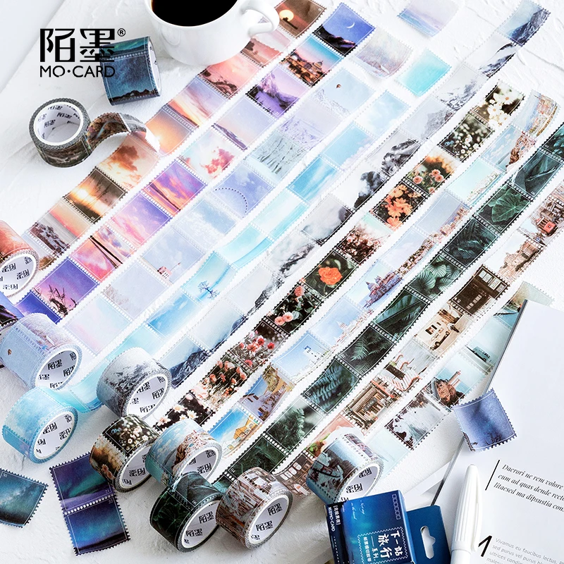 

10pcs/lot Washi Masking Tapes Travel Shadow Story Decorative Adhesive Scrapbooking DIY Paper Japanese Stickers