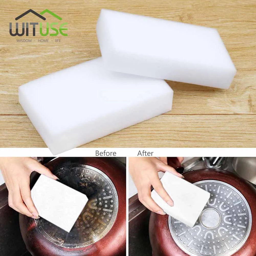 

100PCS Melamine Sponge Magic Sponge Eraser Kitchen Duster Wipes Cleaning Pads Home Kitchen Clean Accessory Nano Sponge 10x6x2cm