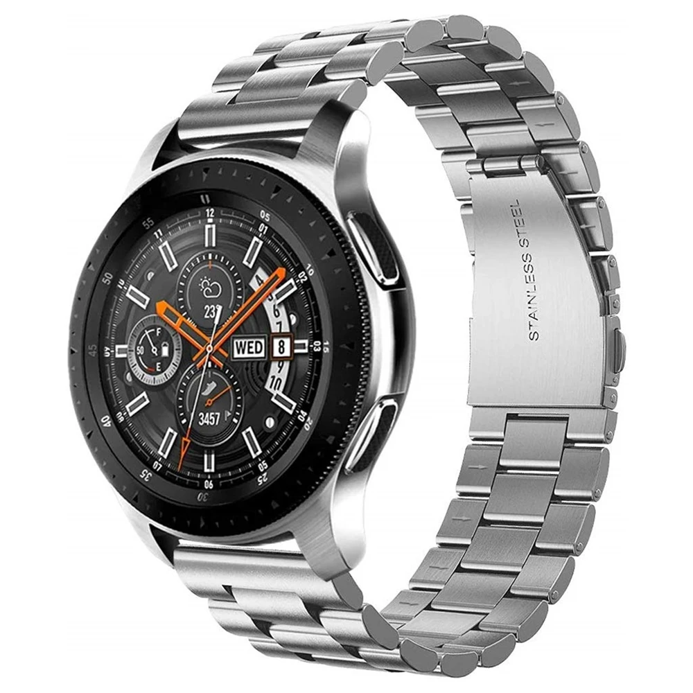 22 мм ремешок для часов из нержавеющей стали для samsung gear S3 Classic/Frontier ремешок для часов link Браслет для Galaxy Watch 46 мм ремешок на запястье - Цвет ремешка: silver