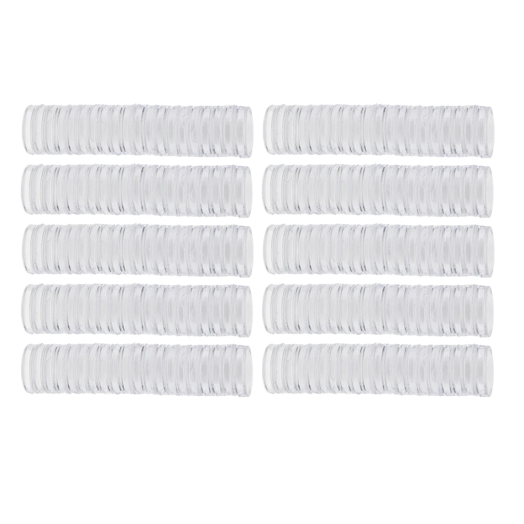 200pcs 19mm Plastic Clear Round Coin Case Capsule Storage Holder Containers