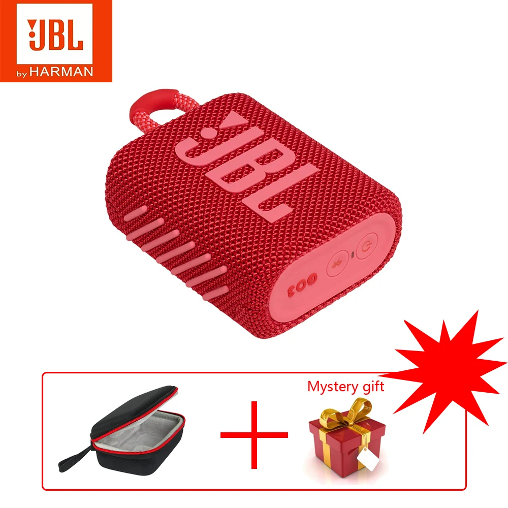 Wireless Speaker JBL Bluetooth-Stereo Waterproof Go-3 Outdoor Portable with Mic New