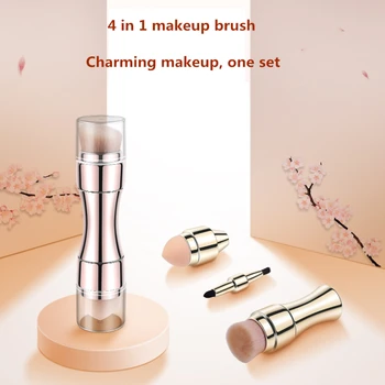 

4 in 1 Professional Makeup Brushes Eyebrow Eyeliner Concealer Foundation Blush Powder Makeup Tool Cosmetic Brush head Brush tool