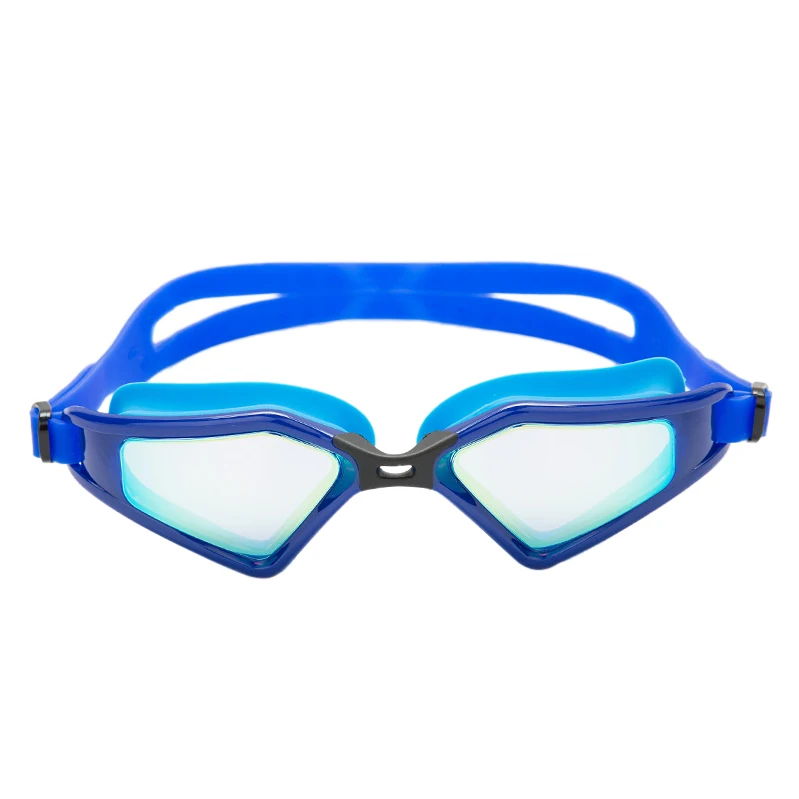 Профессиональные очки, анти-туман, УФ-защита, регулируемые плавательные очки для мужчин и женщин, водонепроницаемые силиконовые очки, очки - Цвет: Синий