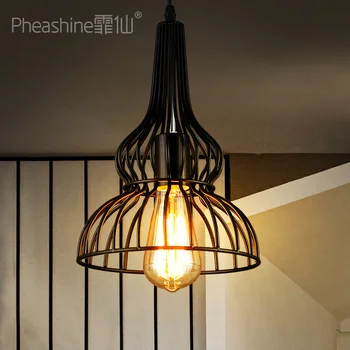 

Industrial wind corridor staircase corridor balcony features small chandeliers retro nostalgic bar mesh lamps