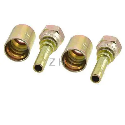 

2 Sets 3/8" PT Thread Hydraulic Flat Hose End Adapters Oil Pipe Connectors