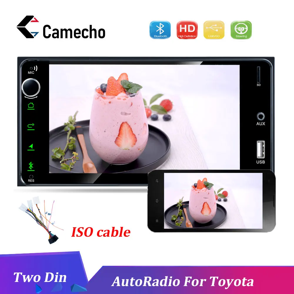

Camecho 2 DIN Car Radios 7 inch Autoradio Android Mirror Link MP5 Multimedia Player Audio Stereo FM/USB/AUX/SD For Toyota