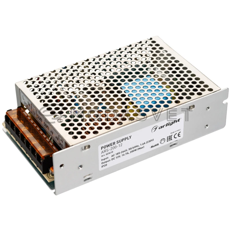 Блок питания ARS-200-12 (12V 16.7A 200W) ( IP20 Сетка 2 года) | Лампы и освещение