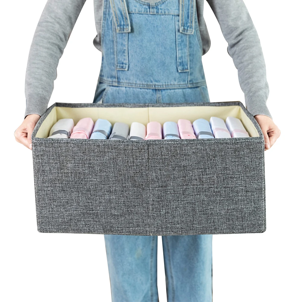 

Faroot 2020 Home Storage Basket, Cloth Box, Side Handle Sorting Stand Large Capacity Foldable Holder with Lid