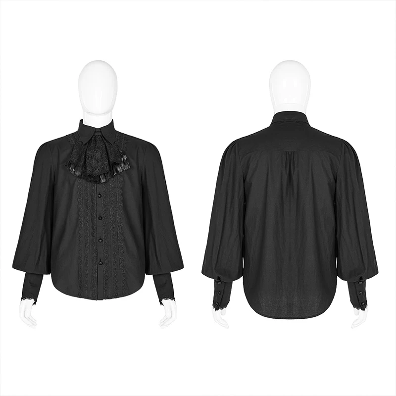 Punk Rave Gothic Gorgeous Long Sleeve Men's Gothic Wedding Men's Shirt Goth Cosplay Shirt Top WY1246