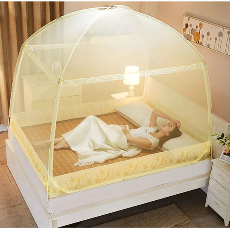 

Folding Mosquito Net For Home Yellow Pink Mesh Double Bed Netting Mongolian Yurt Mosquito Nets High Quality Student Insert Tent