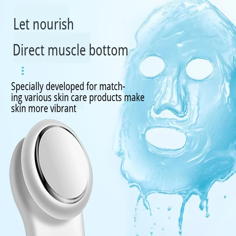 Electronic Heating Ion Introducing Face Beauty machine Portable Vibration Massager For Face Shrink