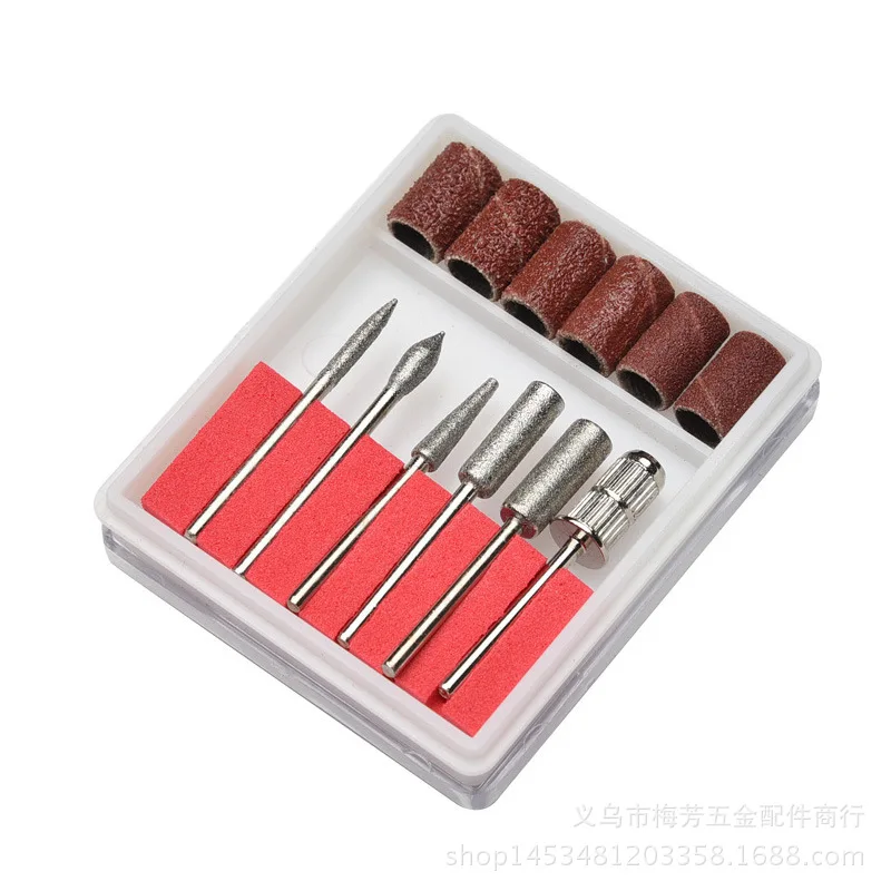 

Manicure tools 6 boxes of diamond grinding needles nail polishing machine special grinding head built-in 6 sand rings