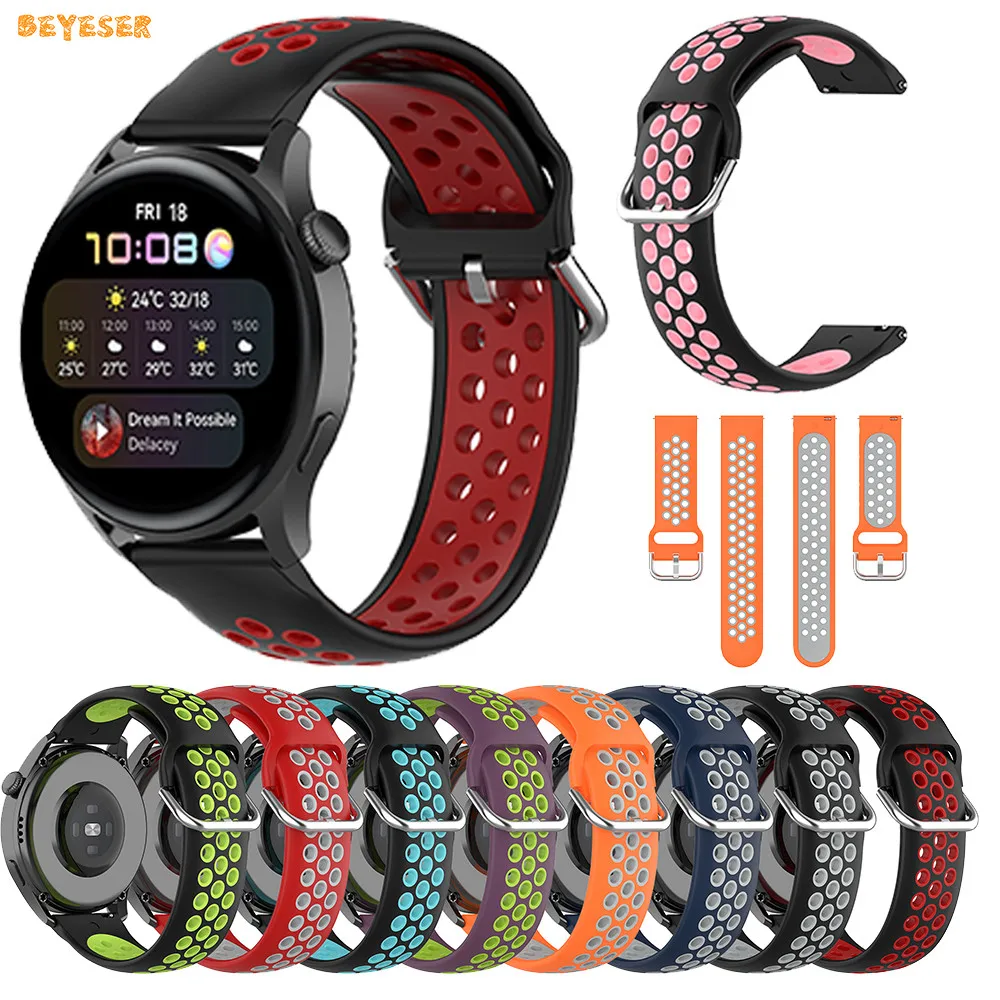 

Soft Silicone Strap For Samsung Galaxy Watch 46mm/Huawei GT/GT2 Smartwatch Wristband Replacemetn Watchband Bracelet Accessories