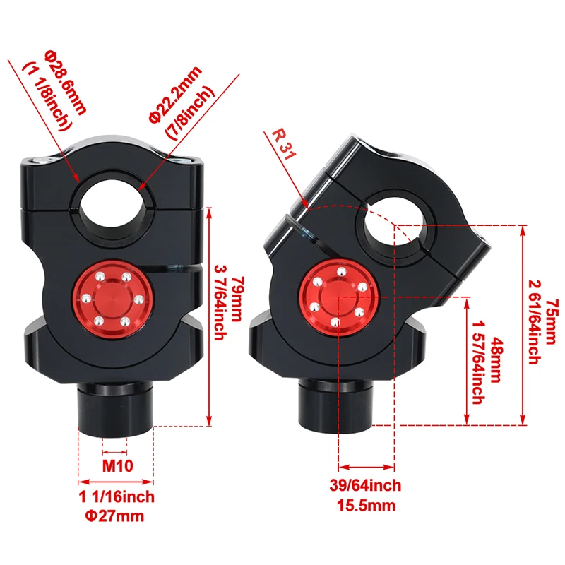 Fit For HONDA CRF1000L AFRICA TWIN CRF1100L VTR 1000F Motorcycle Handle Bar Risers Mounting Handlebar Risers Clamps 