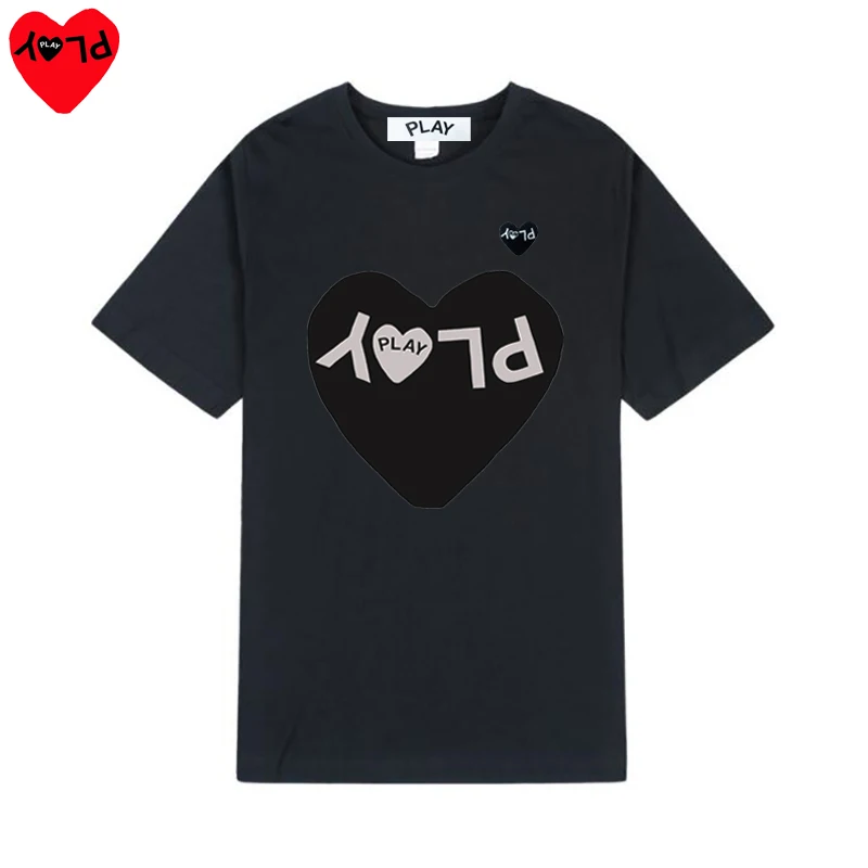 PLAY Women Short Sleeved Printed T-shirt Letter Embroidery Heart Cotton O-neck Summer Loose Casual T-shirt palm angels t shirt