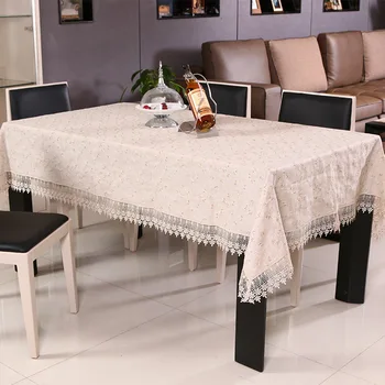 

Tai Top 130x180CM Cotton Linen Tablecloth Printed Flower Table Cover Lace Table Cloth For Wedding Party Hotel Decoration