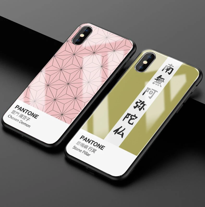 Kamado Nezuko Kimetsu no Yaiba Demon Slayer Pantone черный стеклянный чехол для телефона для iphone 6/6s 7 7Plus X, XS i11 i11pro