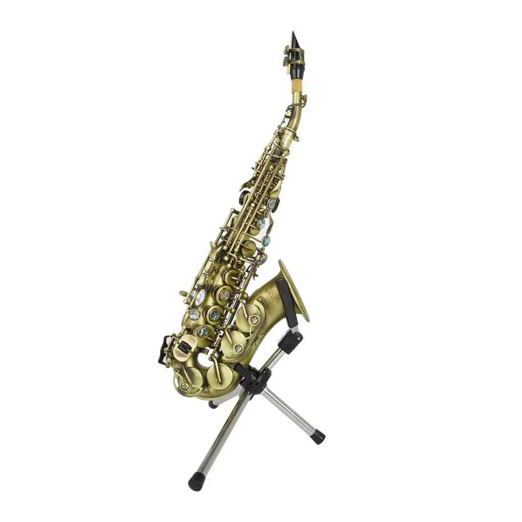 Portable Soprano Saxophone Stand Foldable Folding Rubber Feet Anti-slip