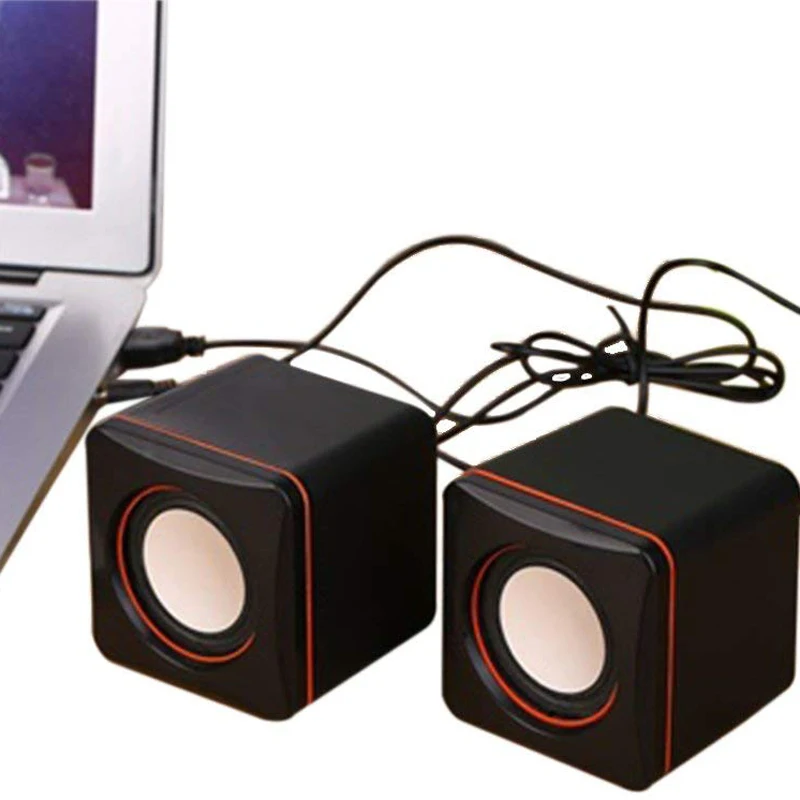 Haut-parleurs d'Ordinateur Portable Mini Haut-Parleur de Bureau Alimenté  par USB Système de Sonorisation Bass Câblé Petit Haut-Parleur 