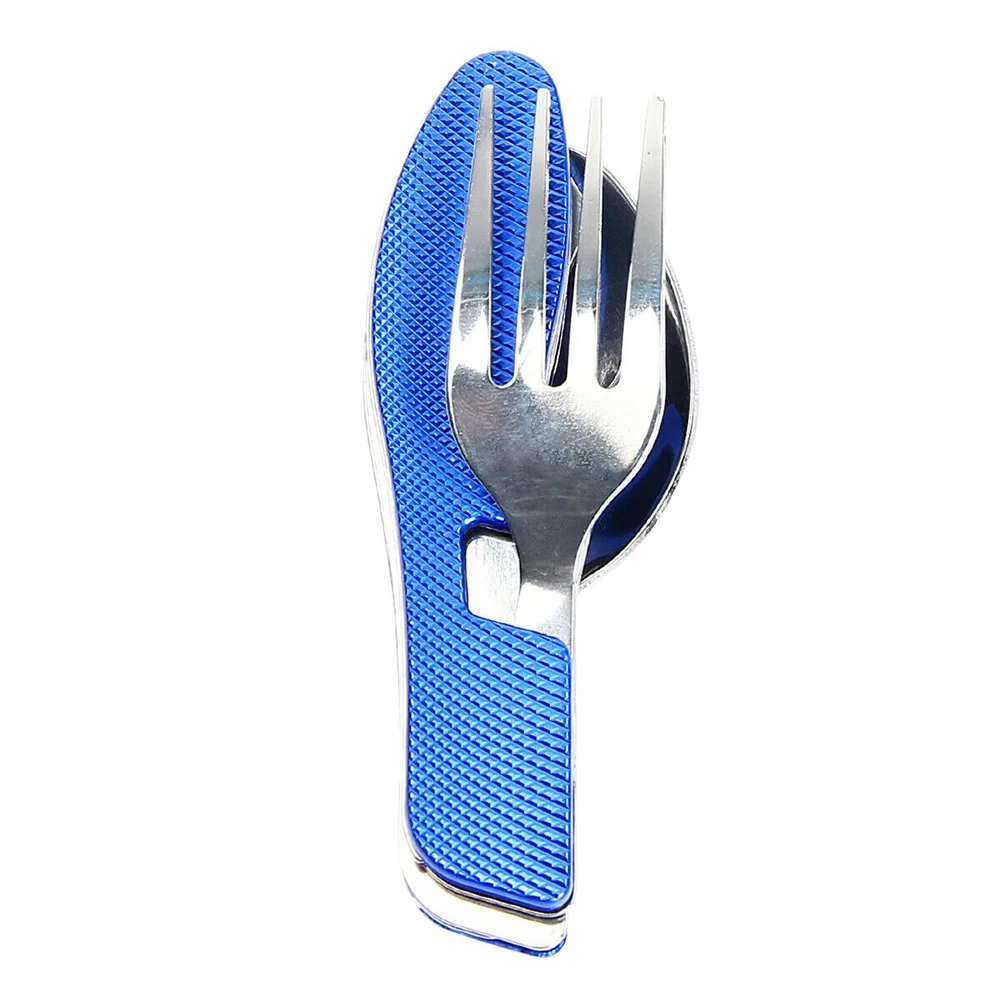 Hot Sale 3 In 1 Folding Spoon Knives Fork Set Multifunction Travel Camping Tableware Kit