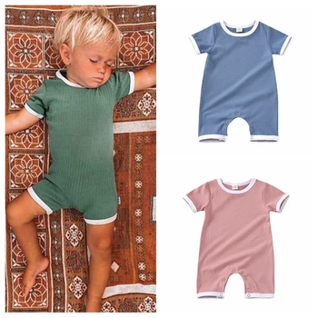 

NEW 0-24M Summer Solid Rompers Newborn Infant Baby Girl Boy Outfit Cotton Romper Jumpsuit Baby Kids Casual Clothes