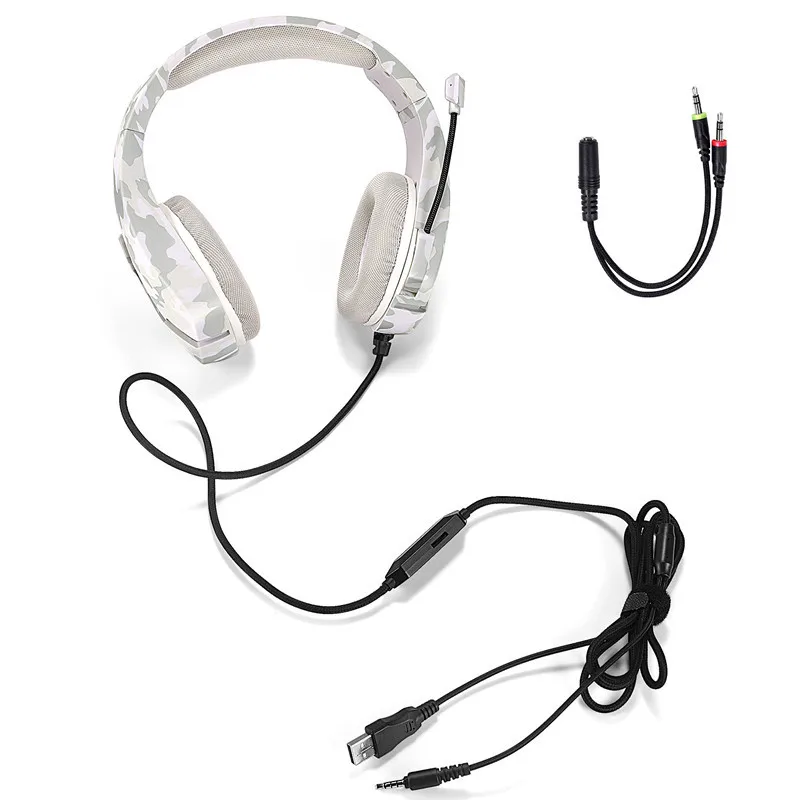 Headset game headset electronic competition wire control RGB seven color luminous 3 5 wired computer mobile phone bass headset