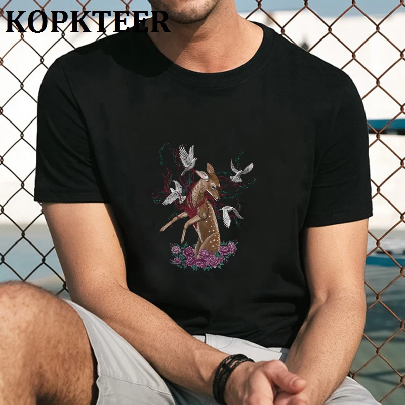 

Heart Deer Plus Size Print Women Short Sleeve Tshirt Casual Hipster Funny T Shirt Men Oversized Top Drop Ship