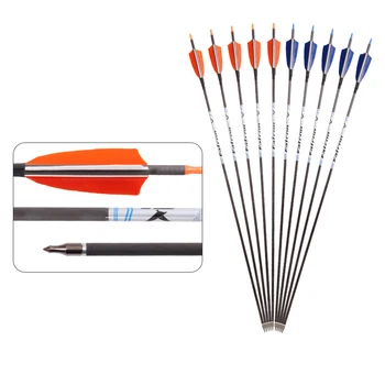 

Nocks Fletching Archery Practice Durable Longbow and Hunting Recurve Bow Turkey Arrow Feather Pure Carbon Fiber Arrows Inserts