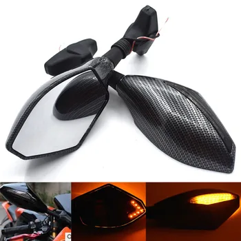 

Universal Motorcycle integrated LED Turn Signals Rearview Mirror For Yamaha YZF R1 2000-2008 YZF 600 1995-2009 YZF R6 1999-2008