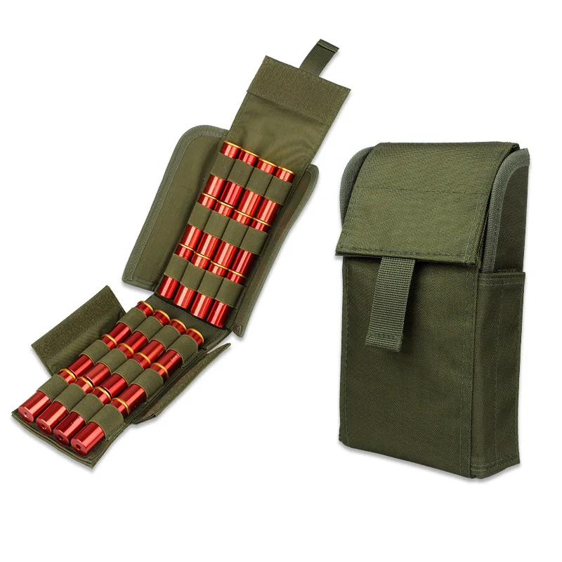 CQC New Style Multi-functional Tactical Molle Waist Bag 12G Bullets of Munitions Pouch 25 Hole Shotgun Bag Army Green