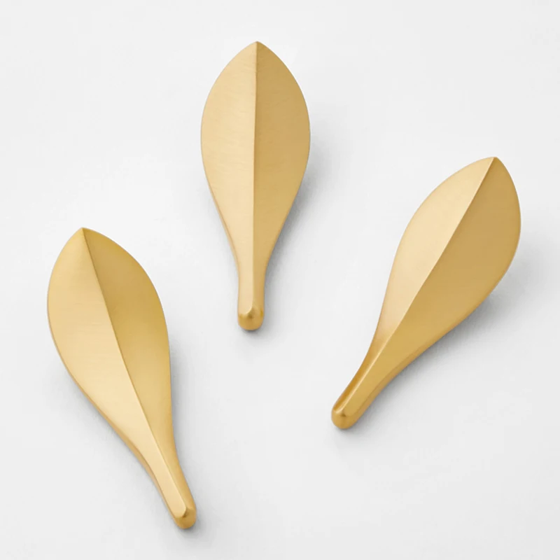 

Creative Leaf Design 2PCS Solid Brass Furniture Handles Cupboard Wardrobe Drawer Wine TV Cabinet Pulls Handles and Knobs