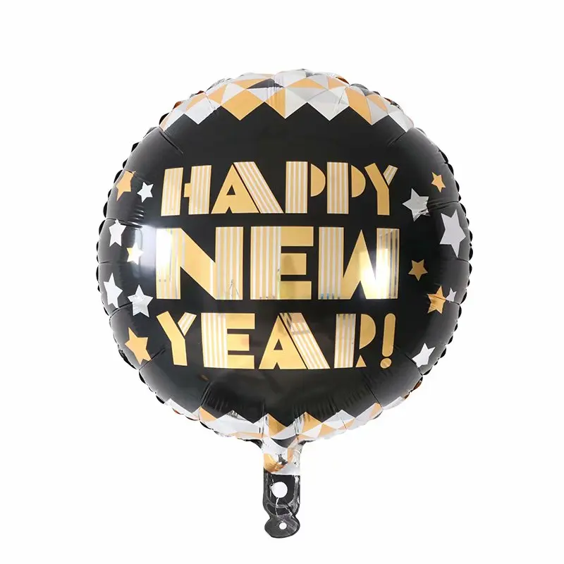 10 шт./лот, 18 дюймов, воздушный шар из фольги для нового года,, новогодние вечерние украшения, товары для рождественских праздников, черные воздушные гелиевые шары