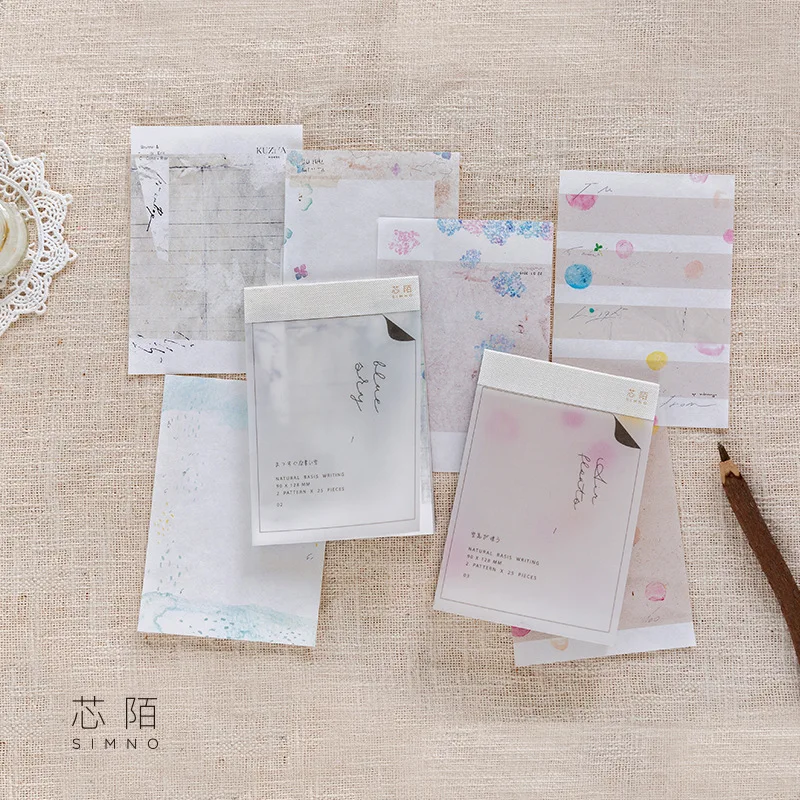 

50 Pcs/set Translucent Sulfuric Acid Paper Note Pad Memo Pad Sticky Notes DIY Diary Album Decoration Paper Stationery Paper