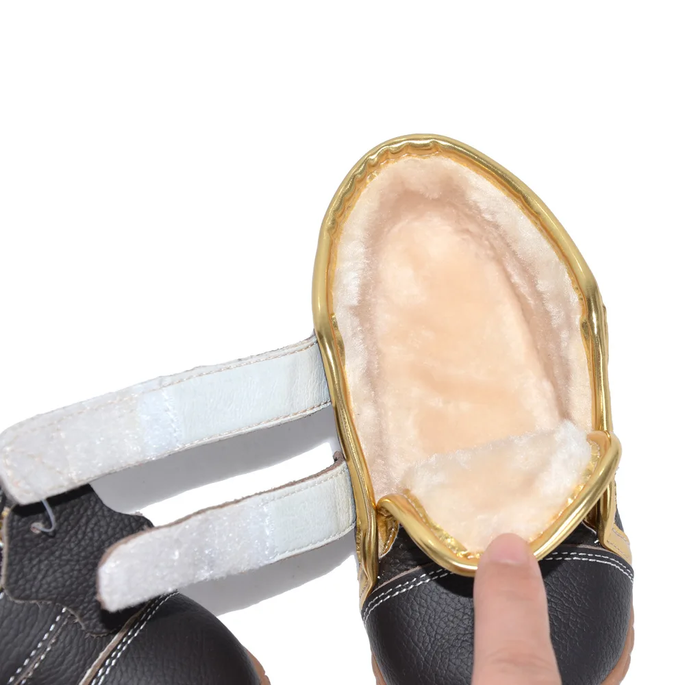 Детская обувь Зимние теплые кожаные ботинки до щиколотки для детей Милые