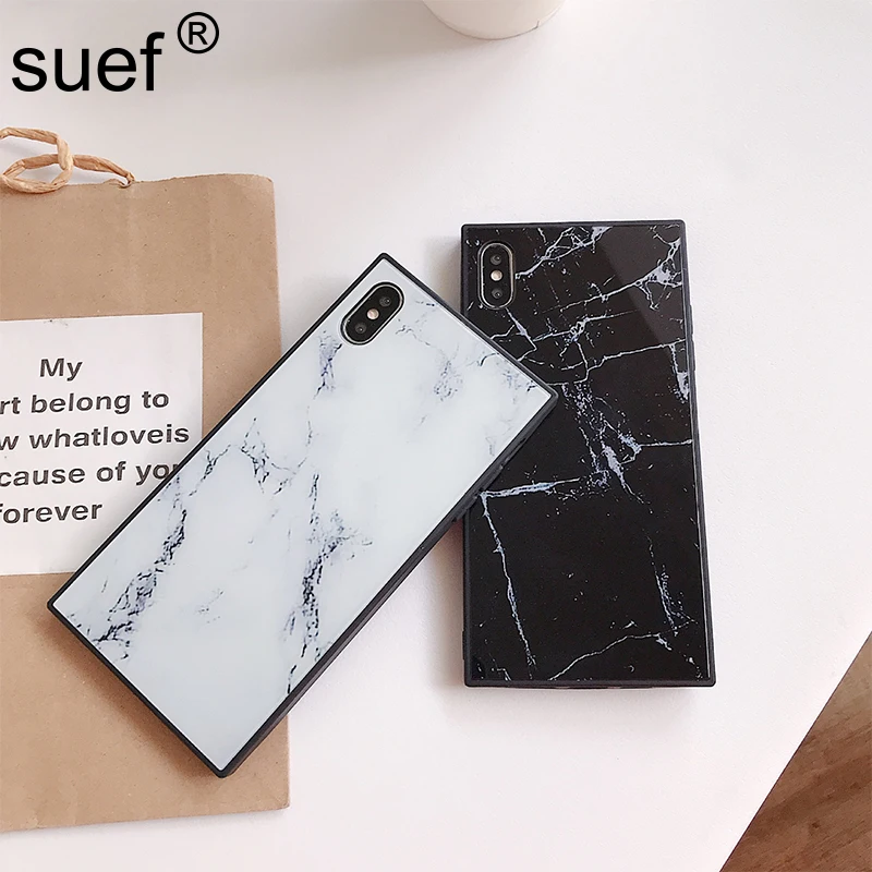 Suef чехол с мраморной текстурой для iPhone 6s Роскошный гранитный камень квадратный