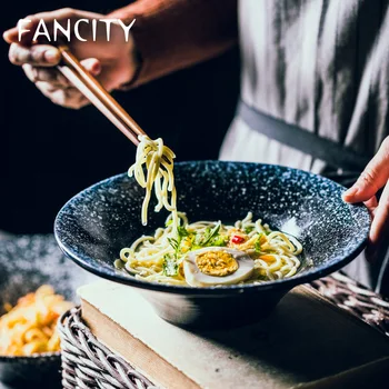 

FANCITY Wide mouth bowl, ceramic ramen bowl, kimchi bowl, student dormitory bubble noodle bowl, soup noodle bowl, large rice bow