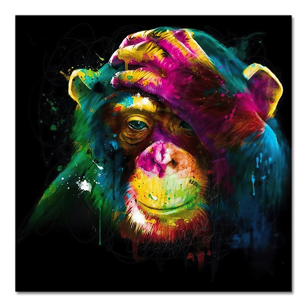 Funny Graffiti Music Monkey Poster Street Art Pop Art Poster Funny Gorilla  Monkey Murale Art Tirages Salon Couloir Murale Decor - Cdiscount Maison