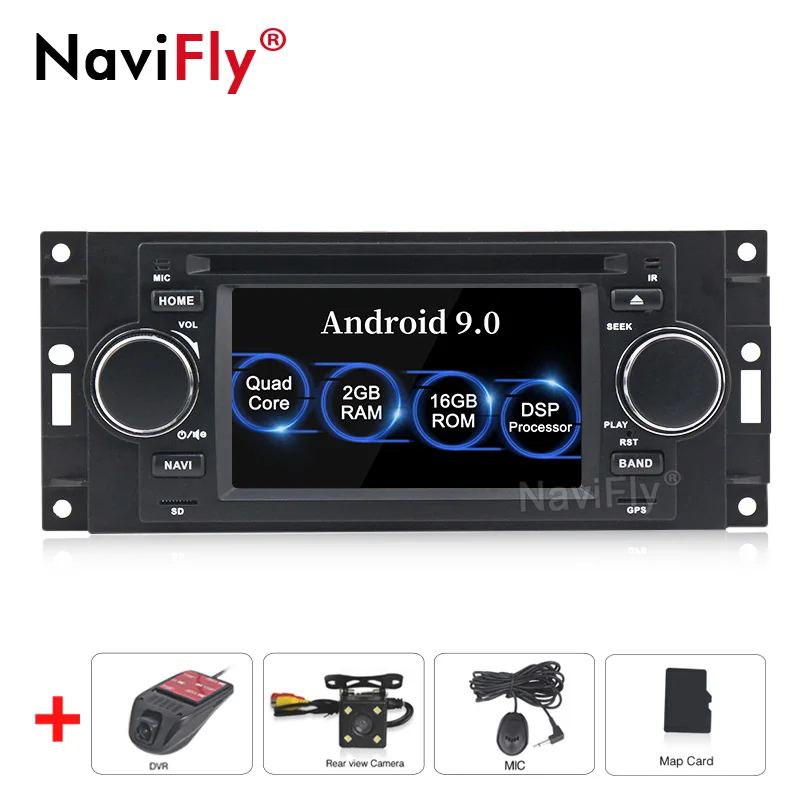 DSP Android 9,0 автомобильный Радио dvd-плеер gps для Jeep Grand Cherokee Commander Wrangler Chrysler 300C PT Cruiser Sebring Dodge RDS - Цвет: Camera DVR