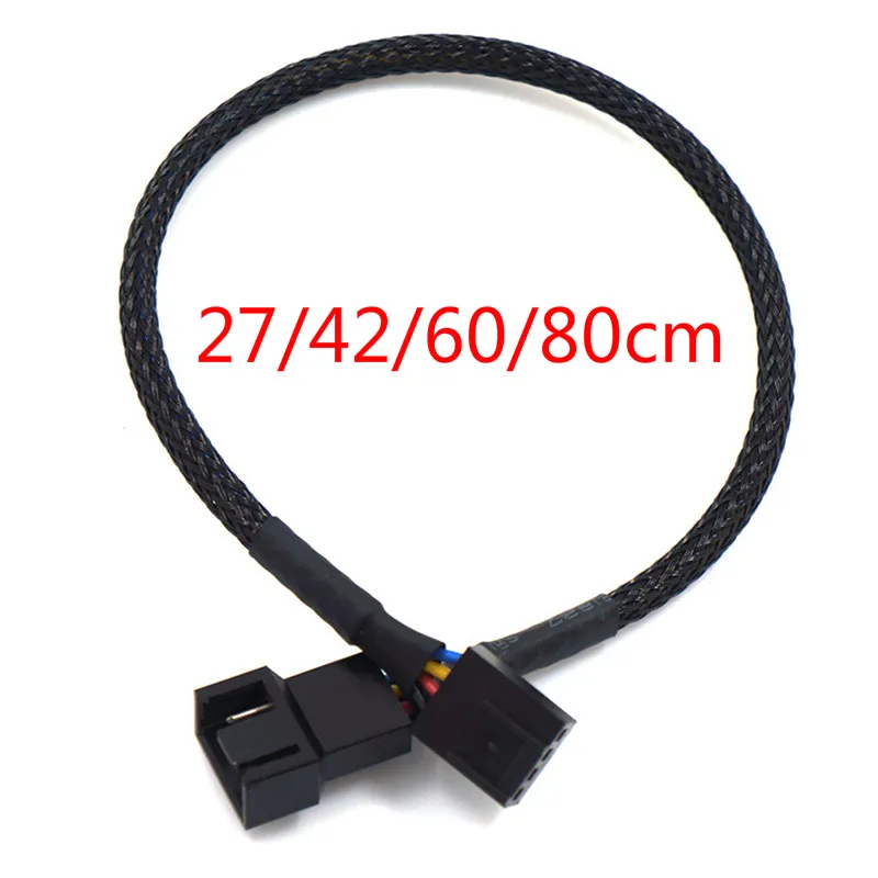 1pc 27/42/60/80cm PWM Extension Cable Mainboard CPU 4 PIN Fan 4P Adapter Cable Computer Case 4 PIN Power Cables Connectors