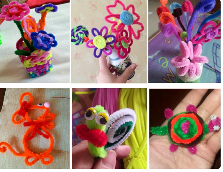 Красочные шенилле творчества развивают материал DIY ручной работы искусство и ремесла для детей украшения плюшевые животные игрушки для детей