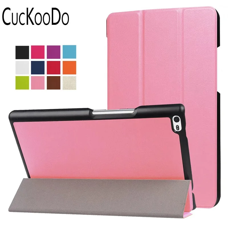 Pink CucKooDo для lenovo Tab 4 ", Tri-Fold ультратонкая подставка смарт-чехол для нового lenovo Tab 4 8 дюймов планшет релиз - Цвет: Pink