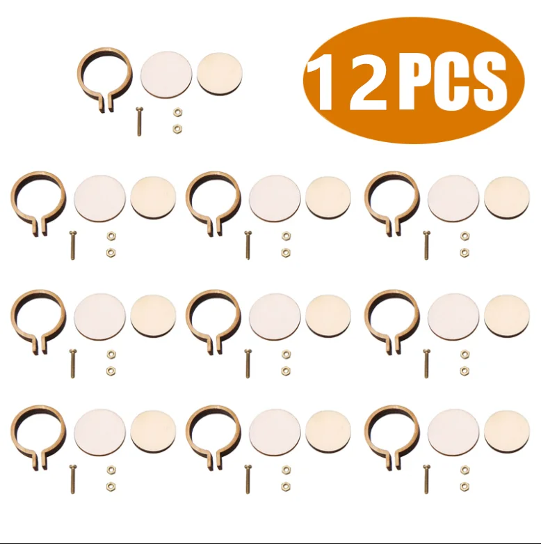  12pcs Embroidery Hoops, 6 Inch Wooden Embroidery Circle for  Embroidery and Cross Stitch, DIY Art Craft