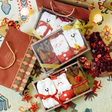 Осенне-зимние женские носки рождественские носки с трехмерным рисунком теплые милые бархатные носки кораллового цвета женские носки в подарочной упаковке