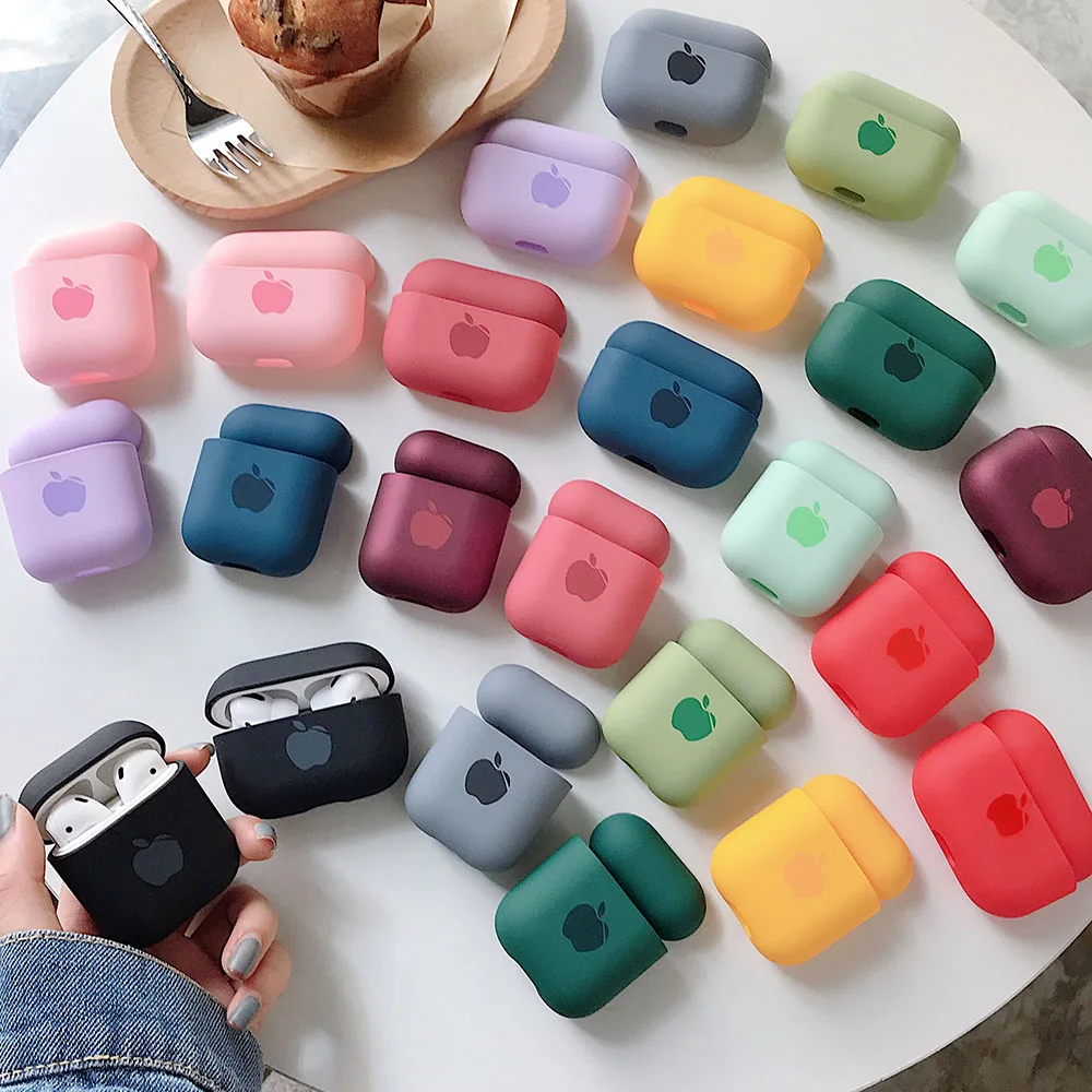 Симпатичный однотонный чехол для наушников AirPods Pro 2 1 s из твердого поликарбоната